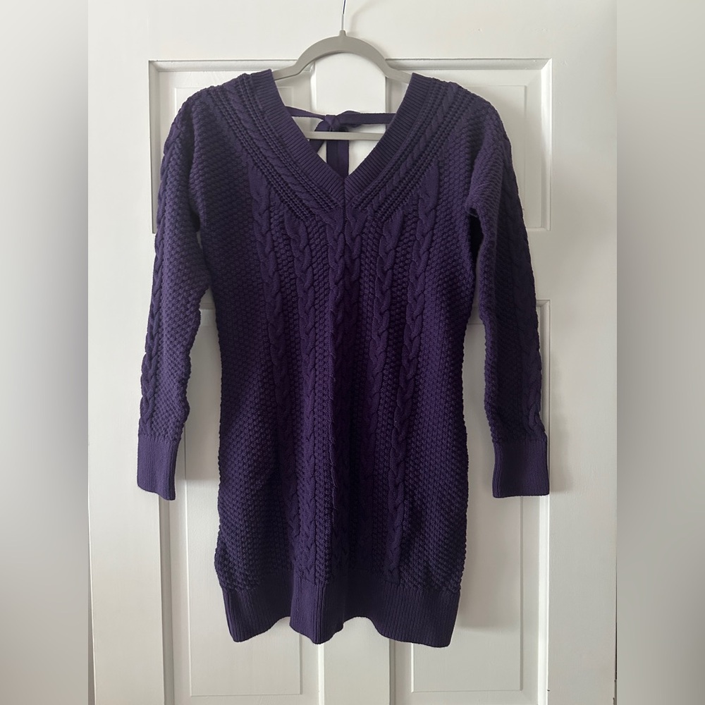 Abercrombie & Fitch 100% Cotton Cable Knit Long Sleeve Sweater Mini Dress